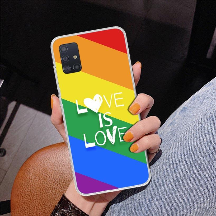 Love Is Love LGBT Rainbow Phone Case For Samsung Galaxy A52 A32 A22 A12 A51 A31 A50S A30S A20S A10S Note 20 Ultra 10 Plus S10 A7