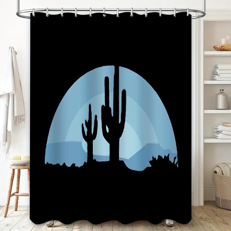 Desert Cactus Shower Curtain Desert Botanical Landscape Nature Themed Bathroom Decor Rustic Southwestern Home Decor Farmhouse Sh