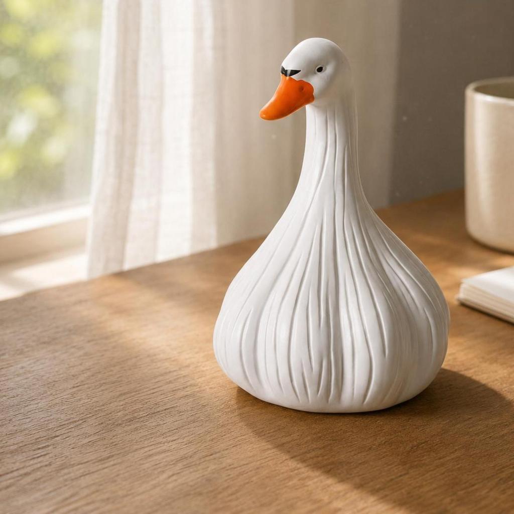 Duck Figurine Carved Resin Ornament Feather Textures