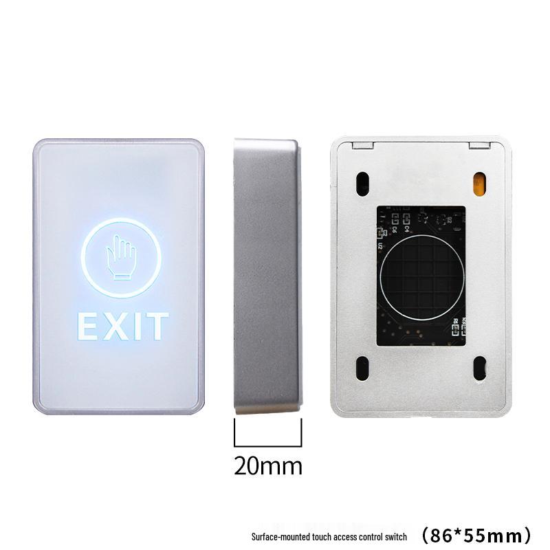 Touch Access Switch: Auto-Reset Narrow Door Open Button, 86-Type Surface Mount Panel