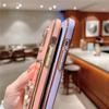 Glitter Rhinestone Love Heart Mirror Plating Wallet Card Case For iPhone 16 15 14 13 11 12 Pro Max XS X 7 8 Plus Soft Slot Cover