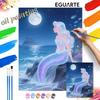 Mermaid Moonlight Ocean Oil Painting Hand Painting Coloring Painting Handmade Diy Home Decoration Gift