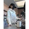 Sweet polka dot knitted splicing twist sleeve cotton jacket loose and thickened short warm bread jacket in winter