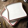 flower-shaped Rectangular Baking Set - White ceramic material, toasted bread shaped ceramic plate, dessert plate, multi-functional kitchen tableware