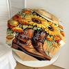 Cowboy-Stiefel mit Sonnenblumen-Regenschirm - Western-Stil Cowboyhut und Stiefel für Männer Frauen - Festival-Geschenkidee - Outdoor-Regenschirm mit Au