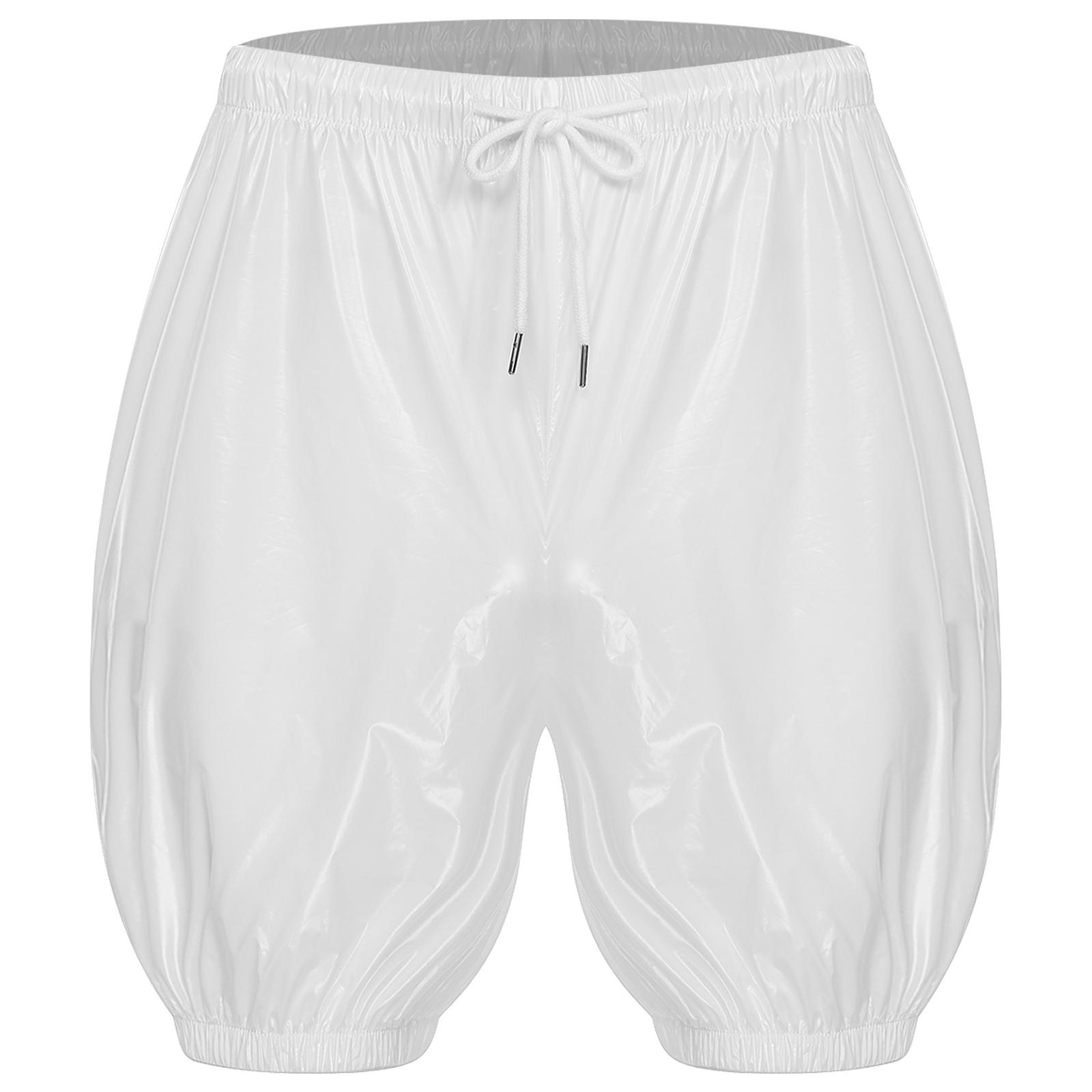 

Unisex Adults Waterproof Reusable Diaper Cover Elastic Waistband Drawstring Leak Proof Washable Incontinence Shorts XL білий