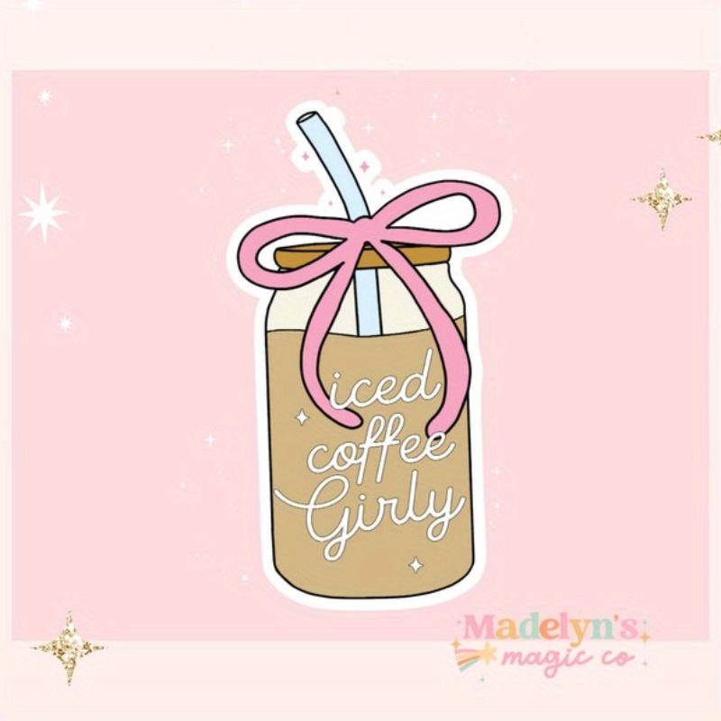Iced Coffee Girly ~ Наклейка для ноутбука ~ Наклейка на стакан ~ Наклейка Iced Coffee 2.5inch/6.36cm 5pc