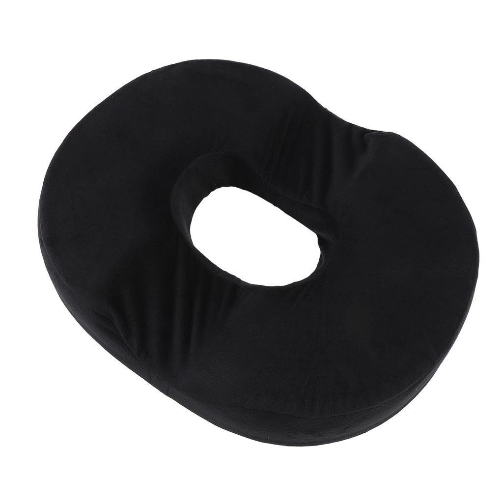 Donut Pillow for Sitting Memory Foam Ergonomic Breathable Hollow Office Chair Cushion Pad Black