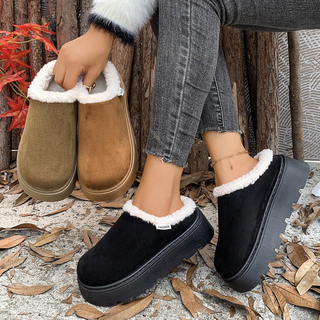 Women High Platform Boots Trend Casual Thickened Fluff Shoes Woman Comfortable Luxury Ankle Boots Women Zapatos De Mujer