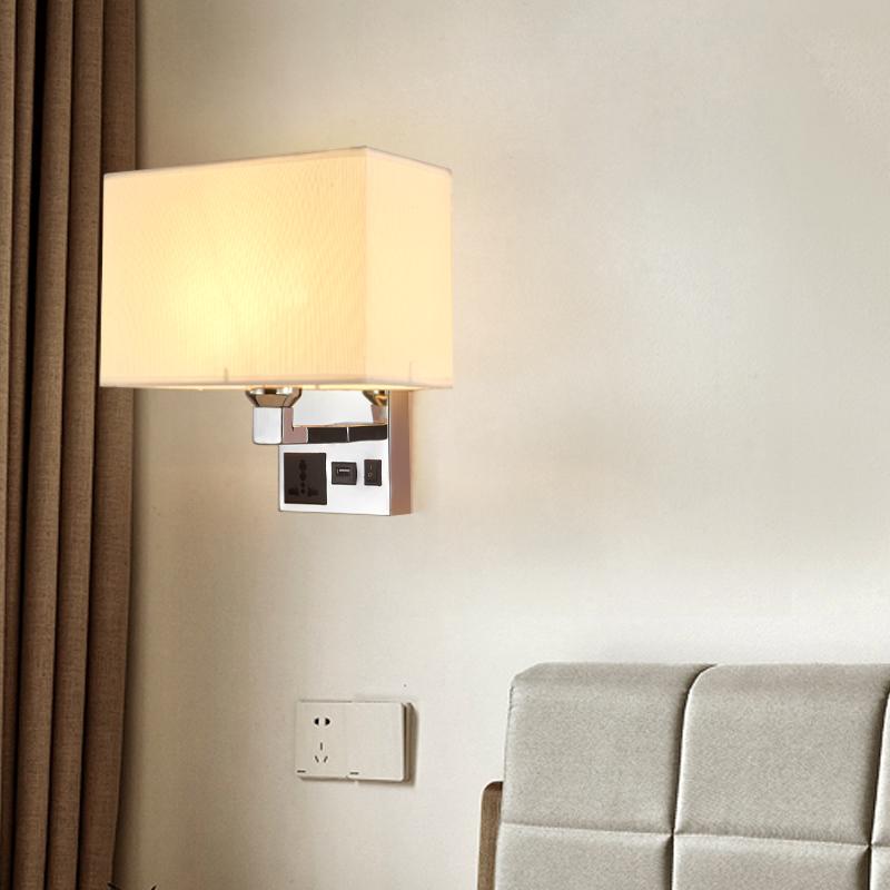 USB Plug Interface Charging Wall Lamp Creative Bedroom with Plug Bedside Led Wall Lamp Hotel Bedside Lamp