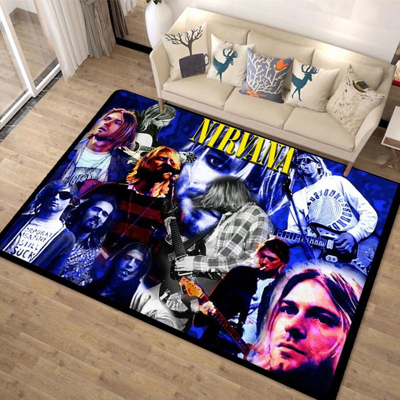 Nirvana Teppich für Wohnzimmer Schlafzimmer Zuhause Sofadekoration, Kinder Spiel rutschfeste Bodenmatte