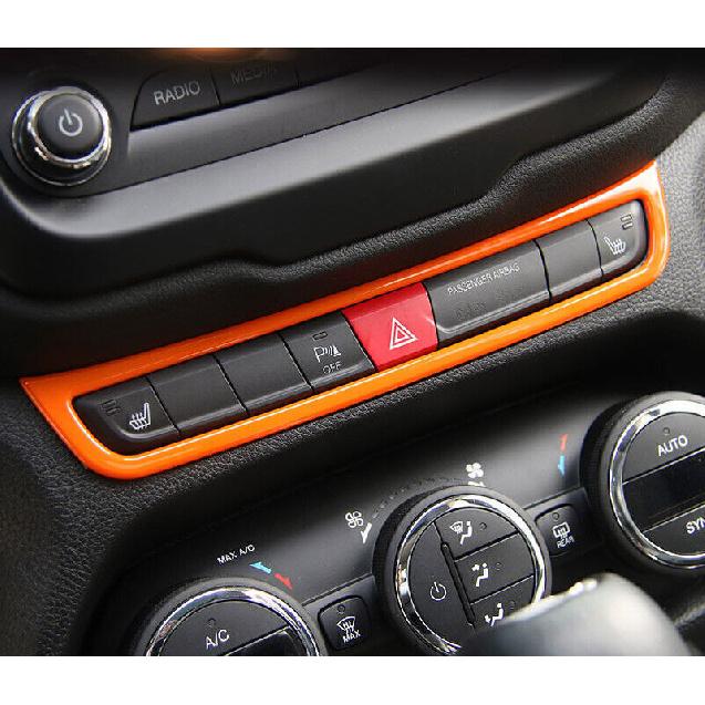 For Jeep Renegade 15 16 17 Glossy Orange Emergency Light Switch Panel Trim 1pcs