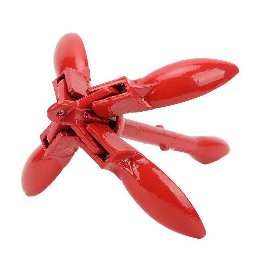 3.5LB Marine Folding Anchor Carbon Steel 4‑Claw for Watercraft Inflatable Boat KayakRed