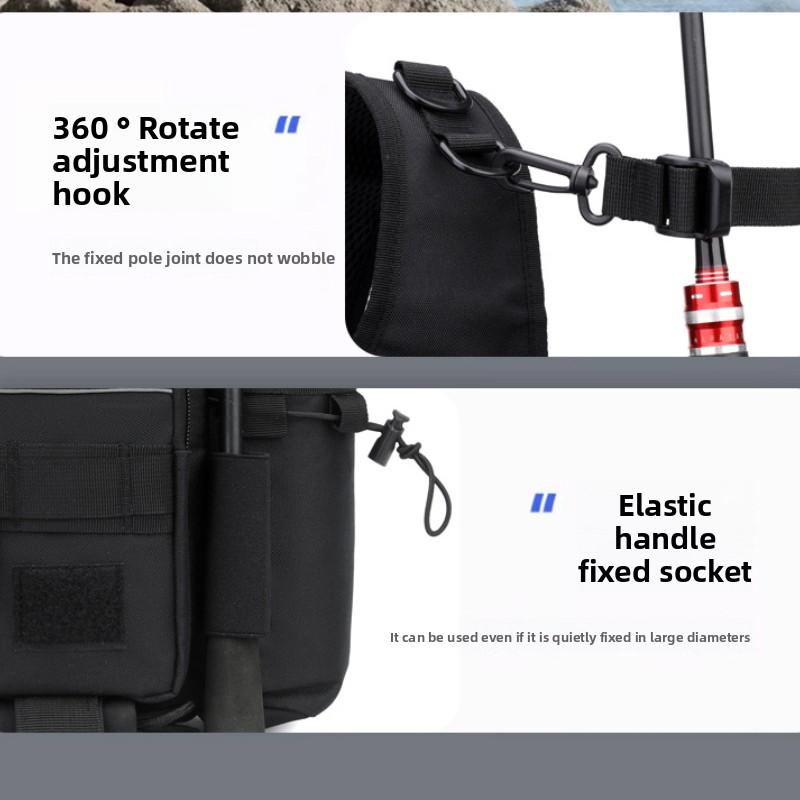 Large Capacity Luya Bag Multifunctional Fanny Pack Fishing Rod Bag Tactical Backpack Crossbody Bag Fishing Plug Rod Fishing Gear Bag Rod Bag