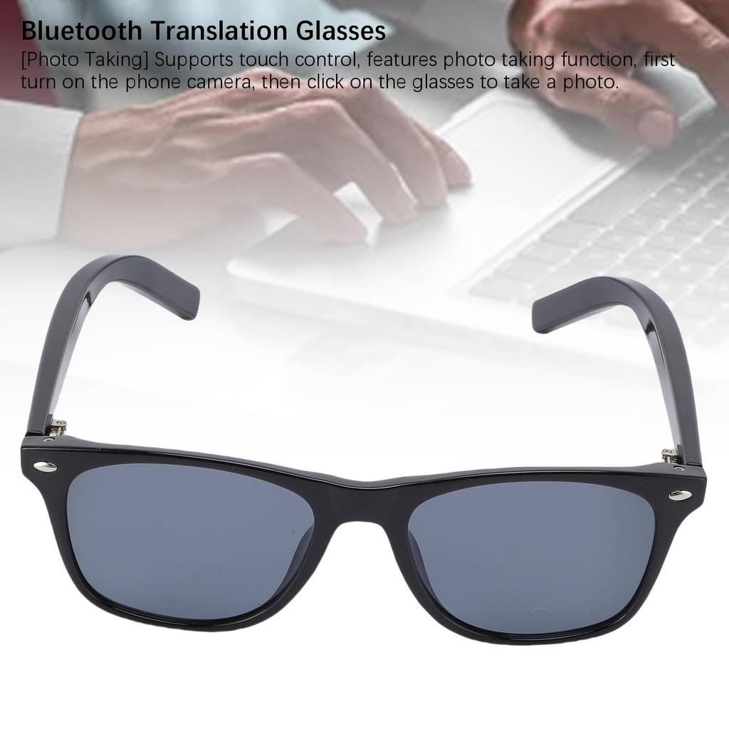 AI Translation Smart Sunglasses for Language Bluetooth Speaker and Touch and Photo Shooting Frame Men, Translator, 5.3 Mic, Control, Hands-Free Calls,
