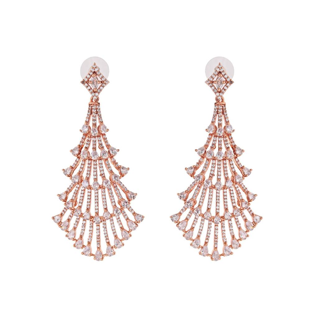 Damenohrringe Estele mit funkelndem Zirkonia aus Roségold