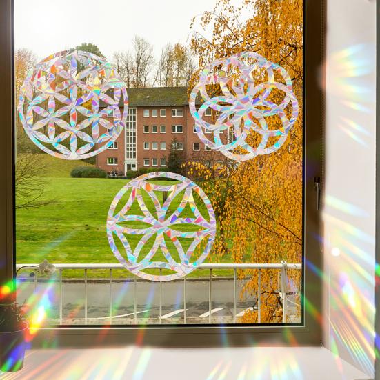 Радужные наклейки на окна ПВХ Suncatcher Prism неклеящиеся наклейки водонепроницаемые статические наклейки для украшения стеклянных дверей окон дома стены