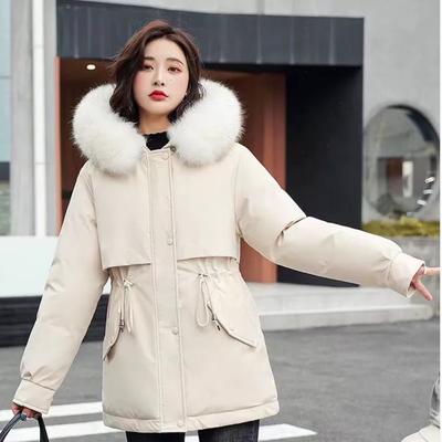 Paco Cover Female Mid-length New Style Winter Loose Korean-style Fleece Thick Cotton Coat Elegant Cotton Jacket Workwear Jacket