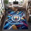 Crystal Velvet Rug Manchester City Print Custom Name Text Floor Mat Home Decor