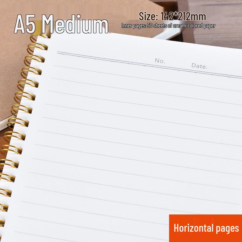 

A5 Dot Grid Kraft Paper Coil Notebook for Office and Students