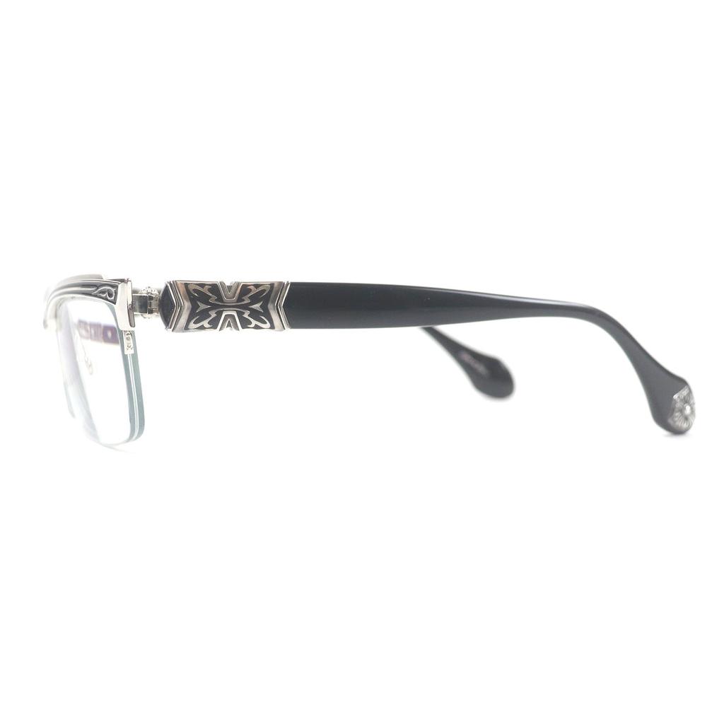 Great A’rossby Glasses Half rim Silver black SV925 mens 209252101 Used