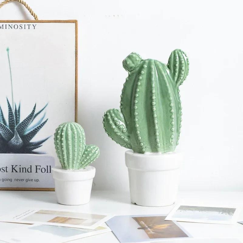 Nordic Ceramic Cactus Home Ornaments, Decor, Modern Decoration, Room Outdoor Garden, Fashion