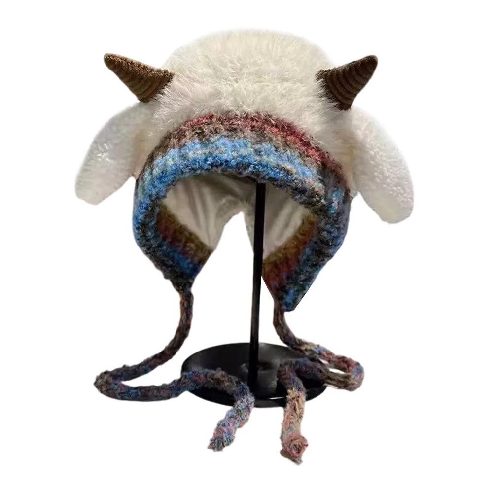 Korean Style Ear Protection Hat Soft Women Fluffy Hat Plush Pullover Hats Autumn and Winter