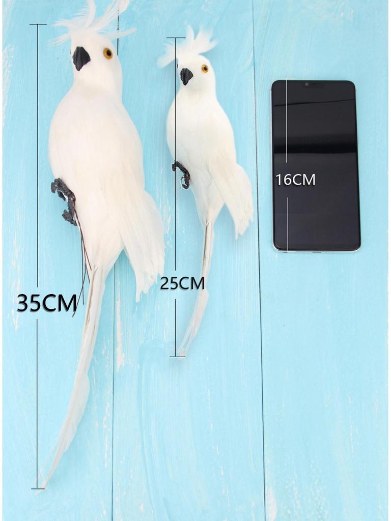 Grüner Ara Feder Simulationsvogel für Gartendekor, 25CM & 35CM