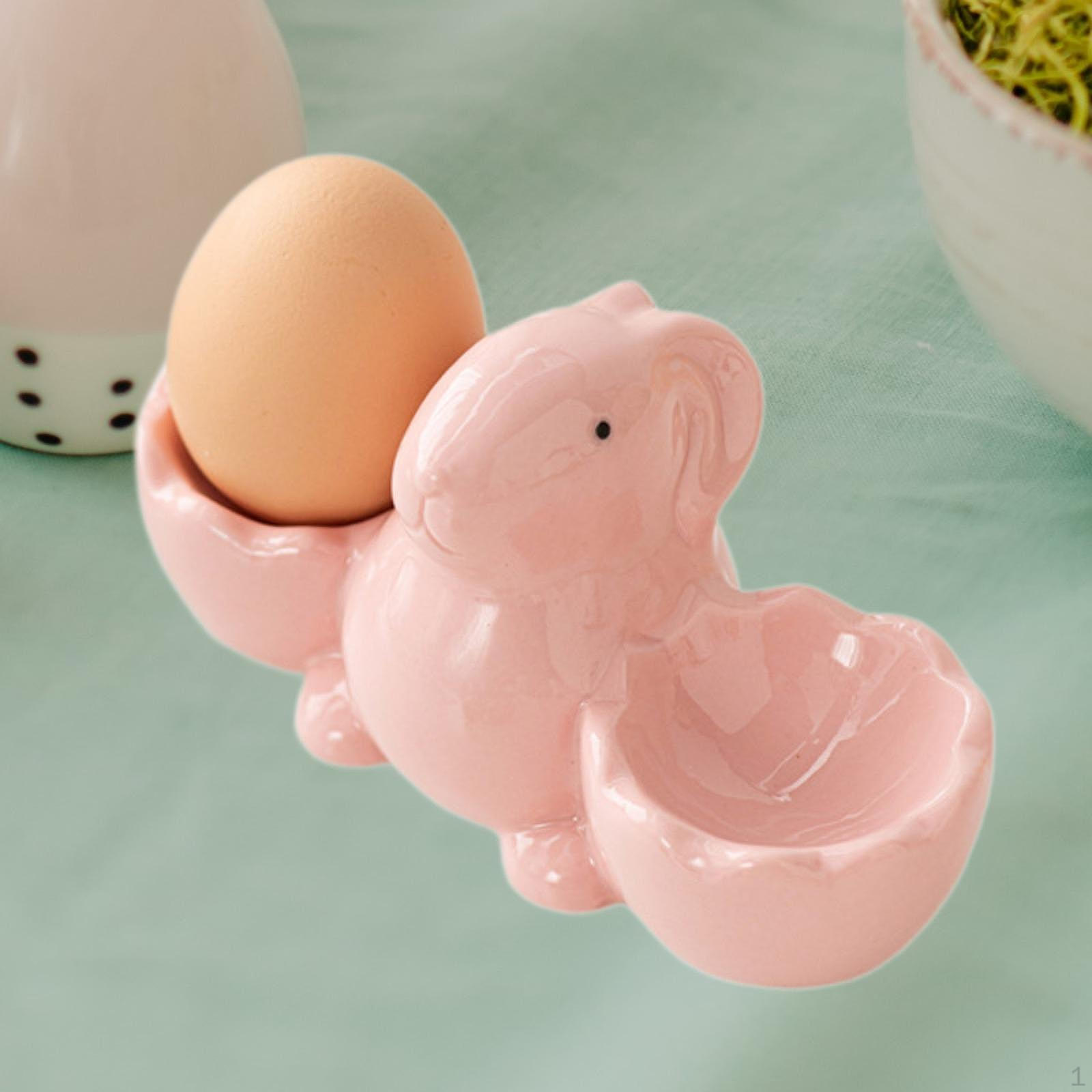 Керамическая подставка для яиц двойной держатель настольный поднос подставка в виде кролика для пасхального украшения завтрака 1565₽