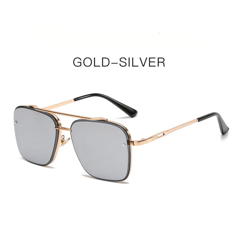 

New Fashion Square Sunglasses Men Luxury Brand Designer Metal Sun Glasses Vintage Pilot Shades Eyewear