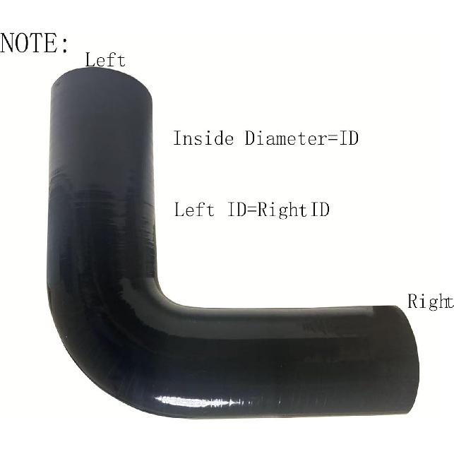 ID 2" 90 Degree Silicone Hose Elbow Coupler 7" Leg Length Universal 4-Ply Reinforced Silicone Straight Turbo Pipe Elbow Intake Radiator Hose