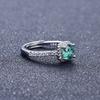 Maldives Blue Green Moissanite Ring for Women Classic Square Cut Solitaire Engagement Ring