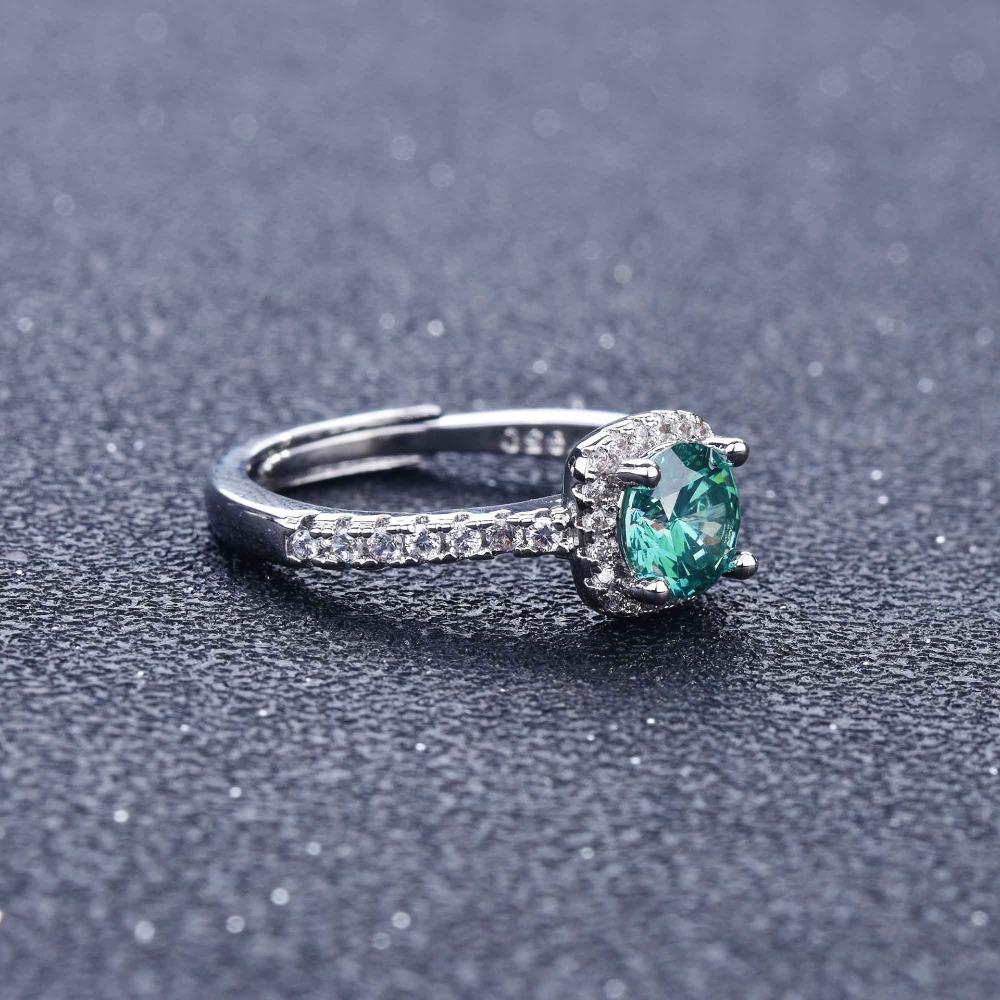 Maldives Blue Green Moissanite Ring for Women Classic Square Cut Solitaire Engagement Ring