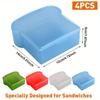 Set of 4 Bpa-Free Reusable Lunch Boxes Shaped Like Toast - Safe for Microwave And Dishwasher, Ideal for Sandwiches for Families And Adults.