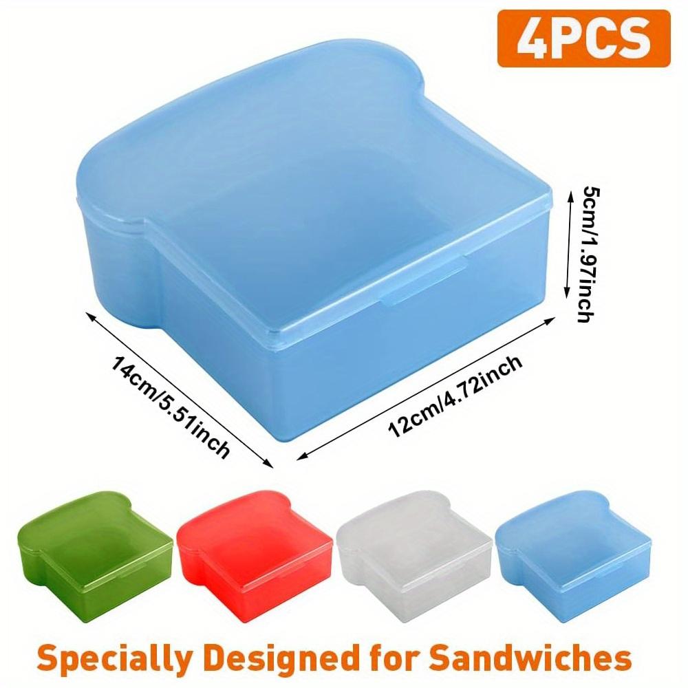 Набор из 4 многоразовых ланч-боксов без БФА в форме тоста - Безопасны для микроволновой печи и посудомоечной машины Идеальны для сэндвичей для семей и взрослых 4pcs 1269₽