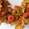 Autumn Harvest Wreath with Pumpkins & Berries. Durable, No Maintenance. Perfect for Thanksgiving & Halloween Decor.