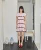Syakili Skull Tiered Mini Chiffon Dress (Pink)