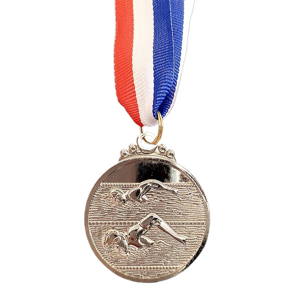 5cm Swimming Medal Competition Awards with Neck Ribbon Metal Winner Medals Gold/Silver/Bronze Medal for Sports Competition