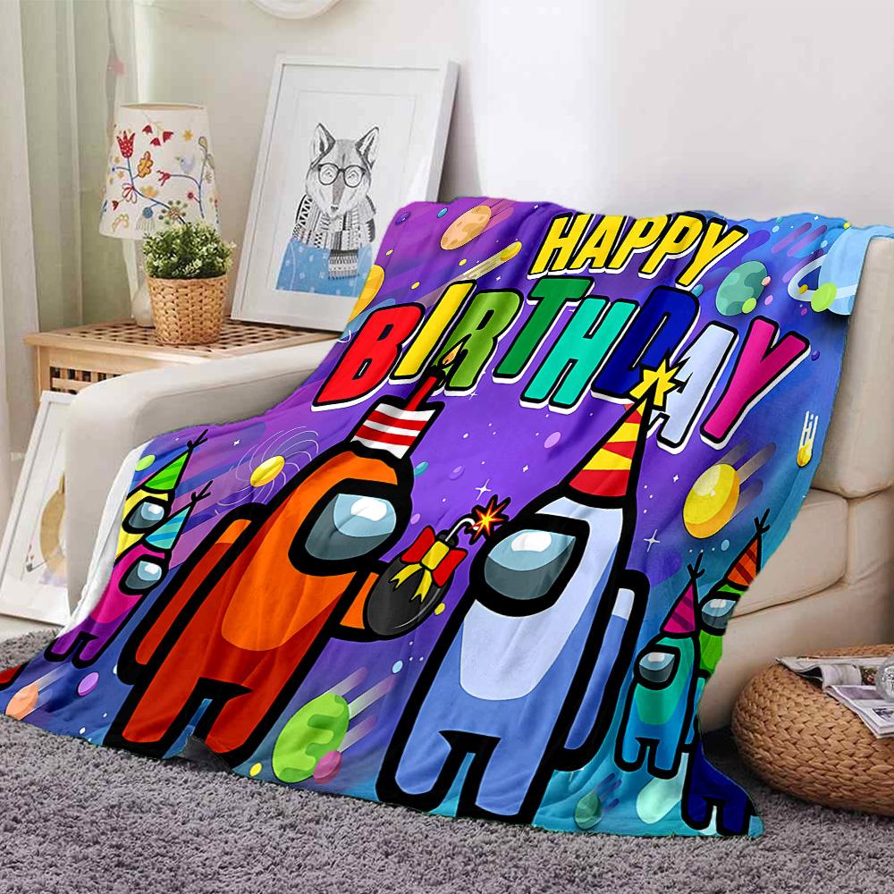 1pc Blanket - Among Us Print Design,Lightweight Blanket for Sofa,Bed- Soft &Warm,Gift for All Seasons