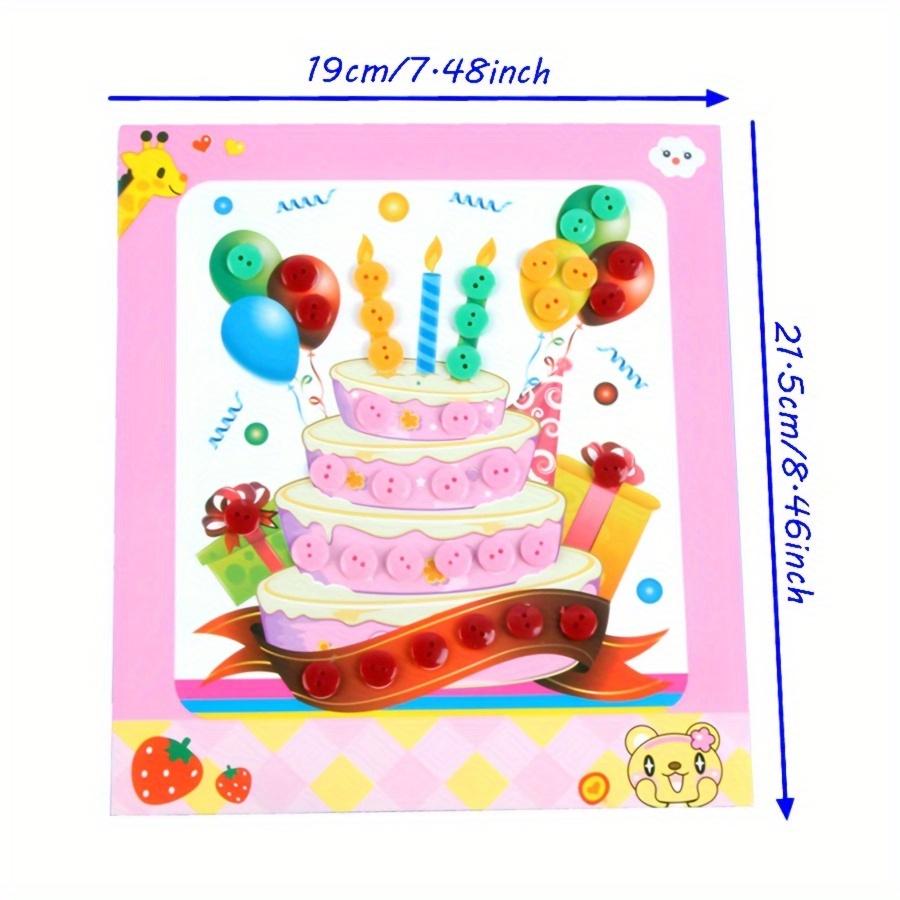 5pcs DIY Button Stickers Paintings Funny Handmade Art Crafts Button Cartoon Pattern Mosaic Drawing Puzzles Home ZSY