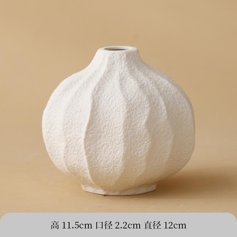 Keramik weiße Vase Wohnzimmer Kunststoff Schicke Vase Wasserkulturgefäße Einsetzen von Trockenblumen Topf Desktop Deko Ornamente