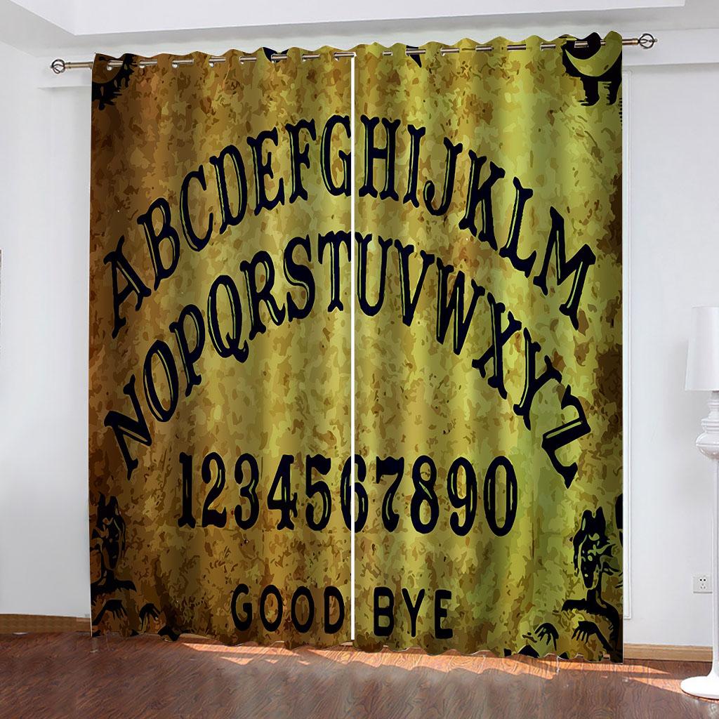 Window Curtain Alphanumeric 3D Print Blackout Curtains Living Room Bedroom Custom Size Kids Boys Men Adults Gift Drapes