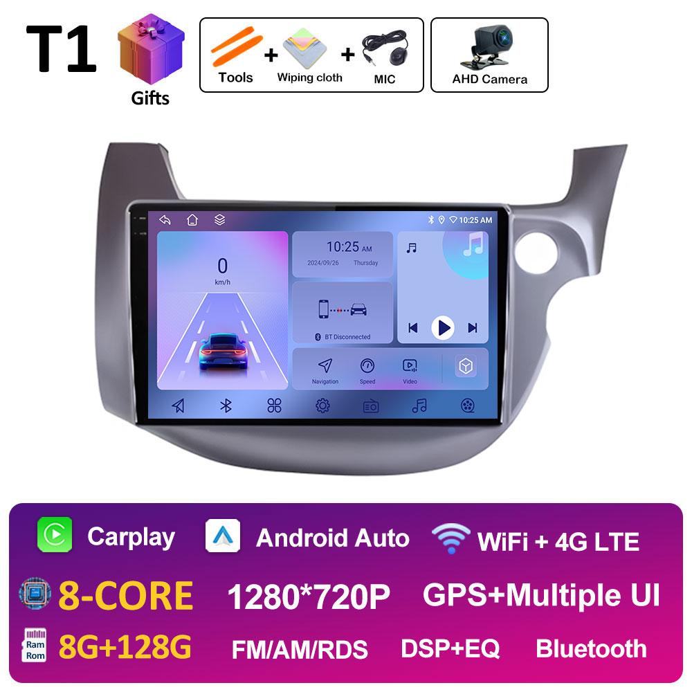 Android 14 DSP Stereo For HONDA FIT JAZZ 2007 2008 2009 2010 2011 - 2013 Right Hand Drive Wireless Carplay Cooling Fan Head Unit