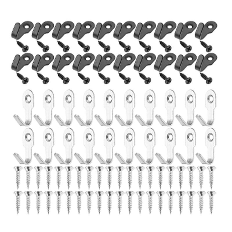 40pcs Stainless Steel Mini Hook Picture Hanging Heavy Duty Coat Hooks Wall Mounted Kitchen Utility Hooks Toilet Pendant Hanger