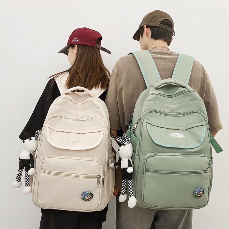 

Student Schoolbag Men s Backpack Women s Lightweight Large Capacity Backpack зелений