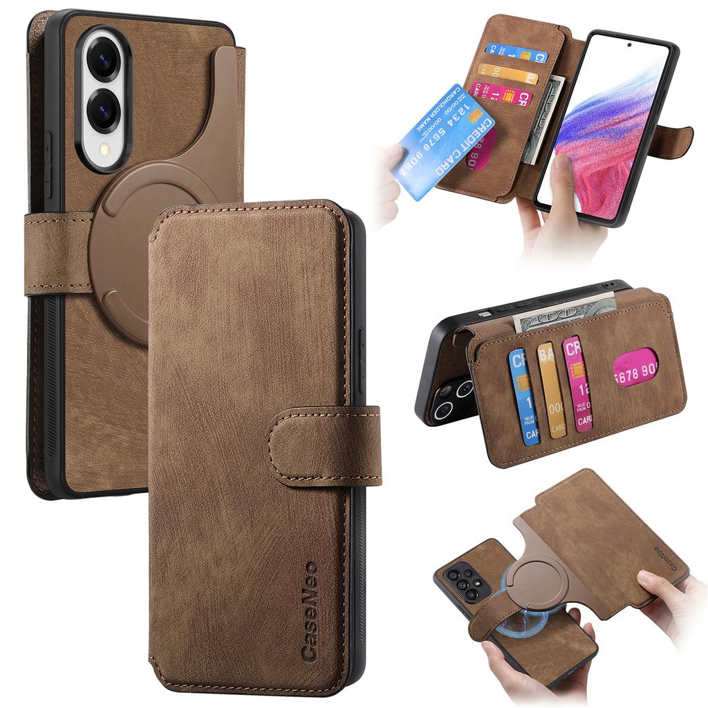 For Samsung Galaxy S25 Edge Magnetic Case CASENEO Detachable Leather Phone Wallet Cover