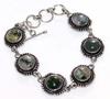 Exclusive Moss Agate 925 Silver Plated Bracelet 8" Gorgeous Jewelry Trendy E8T02