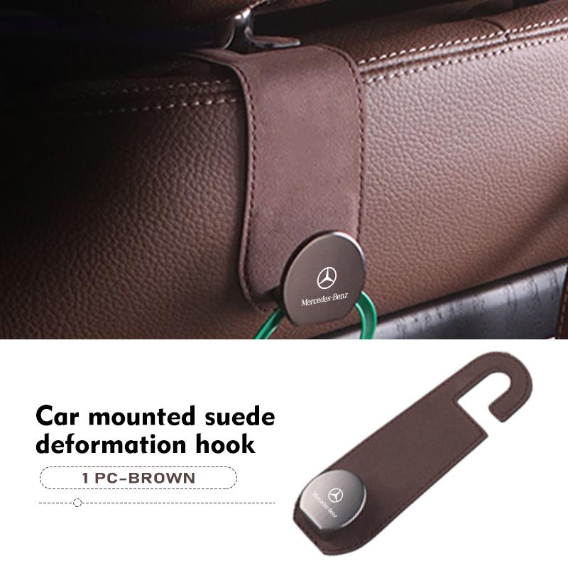 FA05Hidden Car Back Seat Hook Headrest Suede Soft Hanging Hook For Benz AMG A C E S G Class W201 W210 W108 W204 W205 W203 5WR