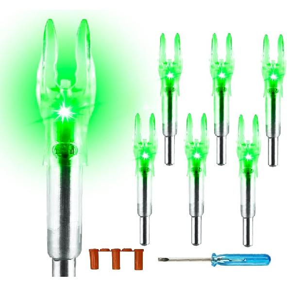 Arrow Nock X/5.2mm LED Nock Screwdriver Included, 6 PCS Universal Fit for Arrows with ID of .204".233".244" & .246"