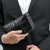 [Revetta] Crocodile Leather Long Wallet for Men, Genuine Leather, Black, Large Capacity, 40 Card Slots, Double Round Zipper, Silver, Single Piece Leat